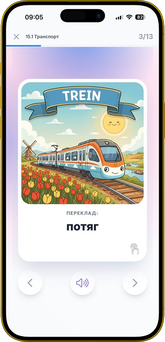 NL Woorden A1 інтерфейс